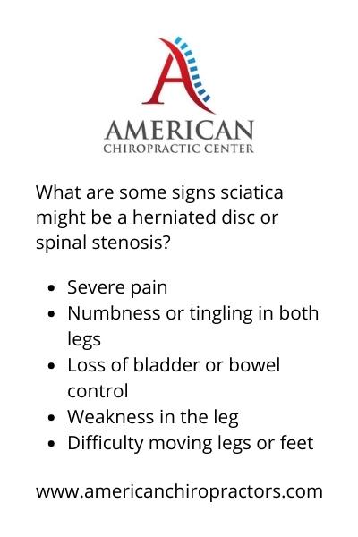 what are some signs sciatica might be a herniated disc or spinal stenosis