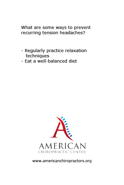 What are some ways to prevent recurring tension headaches(qm]