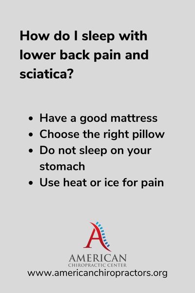 How do I sleep with lower back pain and sciatica