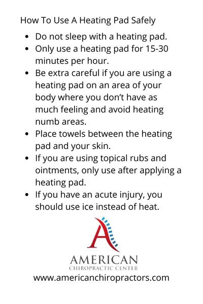 American Chiropractors Image B - How to use a heating pad safely